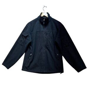 Duluth Trading Co. Mens Shoreman Fleece Windproof Jacket Size S Black Full Zip
